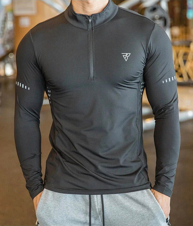 High Collar Zip-up Men's Long Sleeve