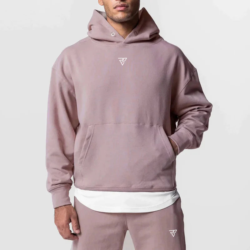 Full Cotton Set Kangaroo Pocket Hoodie & Jogger